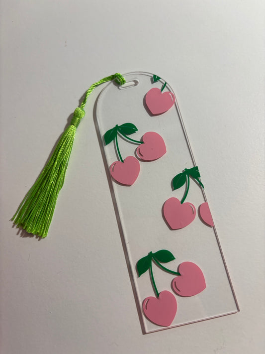 Heart cherry bookmark